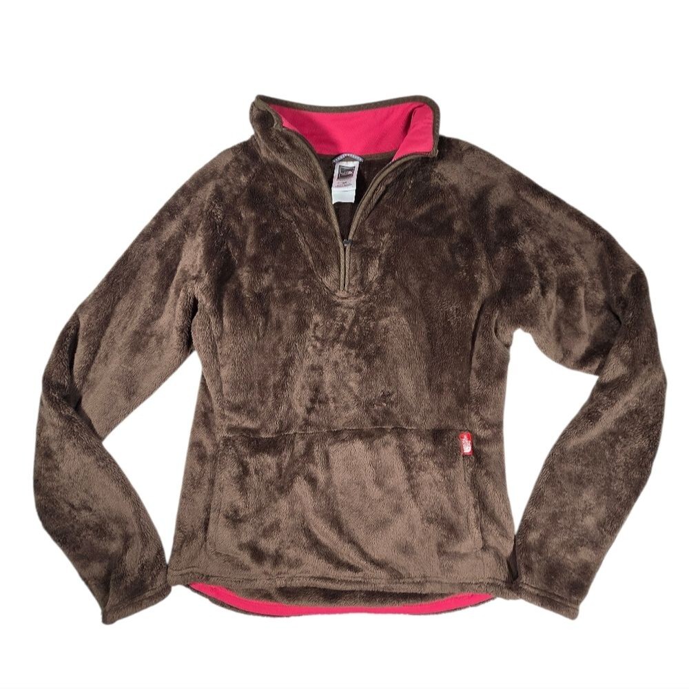 The North Face Brown Fleece Quarter Zip Sweater sz M